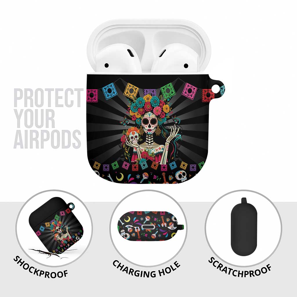 Mexican La Catrina AirPods Case Viva Mexico Dia De Muertos - Wonder Print Shop