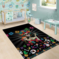 Mexican La Catrina Area Rug Viva Mexico Dia De Muertos - Wonder Print Shop