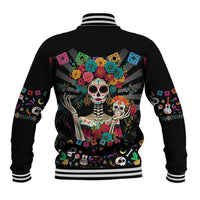 Mexican La Catrina Baseball Jacket Viva Mexico Dia De Muertos - Wonder Print Shop