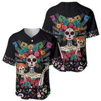 Mexican La Catrina Baseball Jersey Viva Mexico Dia De Muertos - Wonder Print Shop