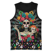 Mexican La Catrina Basketball Jersey Viva Mexico Dia De Muertos - Wonder Print Shop