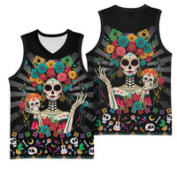 Mexican La Catrina Basketball Jersey Viva Mexico Dia De Muertos - Wonder Print Shop