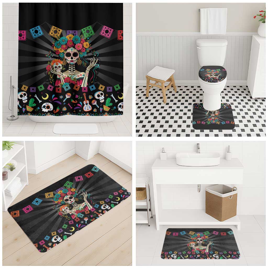 Mexican La Catrina Bathroom Set Viva Mexico Dia De Muertos - Wonder Print Shop