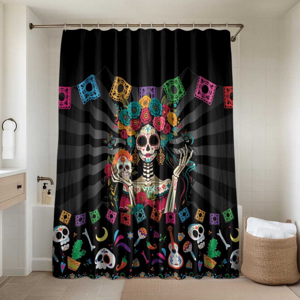 Mexican La Catrina Bathroom Set Viva Mexico Dia De Muertos - Wonder Print Shop
