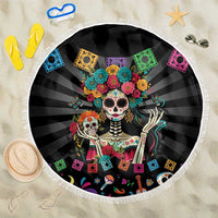 Mexican La Catrina Beach Blanket Viva Mexico Dia De Muertos - Wonder Print Shop