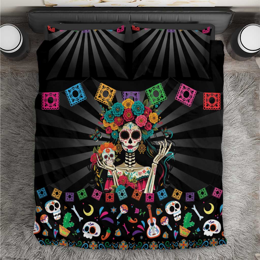 Mexican La Catrina Bedding Set Viva Mexico Dia De Muertos - Wonder Print Shop