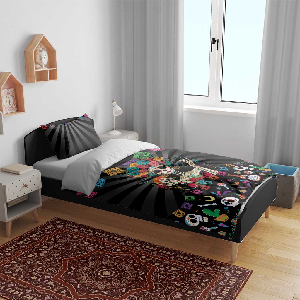 Mexican La Catrina Bedding Set Viva Mexico Dia De Muertos - Wonder Print Shop