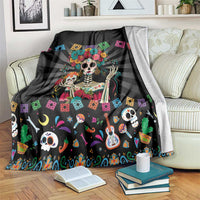Mexican La Catrina Blanket Viva Mexico Dia De Muertos - Wonder Print Shop