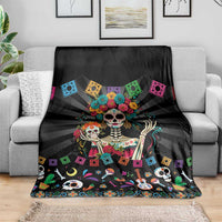 Mexican La Catrina Blanket Viva Mexico Dia De Muertos - Wonder Print Shop