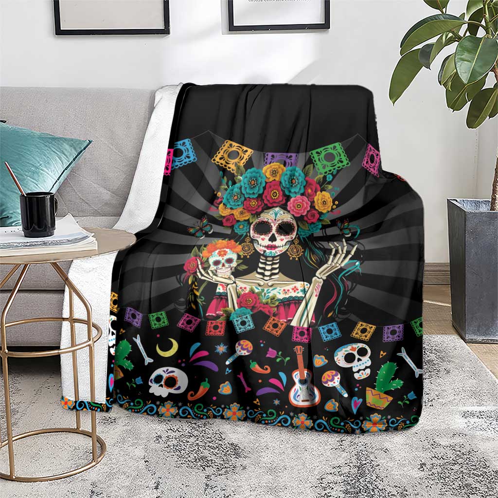 Mexican La Catrina Blanket Viva Mexico Dia De Muertos - Wonder Print Shop