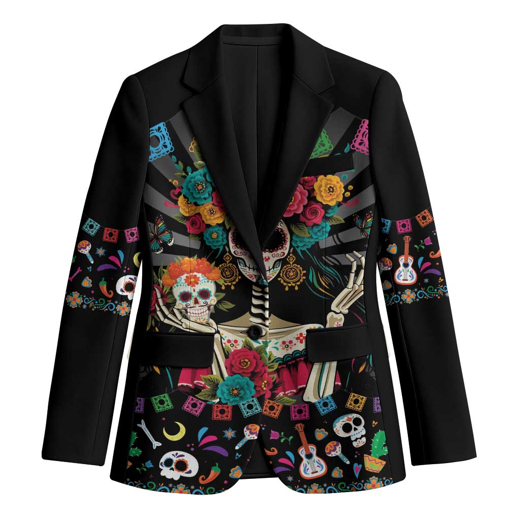 Mexican La Catrina Blazer Viva Mexico Dia De Muertos - Wonder Print Shop