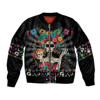 Mexican La Catrina Bomber Jacket Viva Mexico Dia De Muertos - Wonder Print Shop