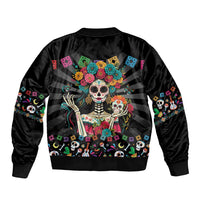 Mexican La Catrina Bomber Jacket Viva Mexico Dia De Muertos - Wonder Print Shop