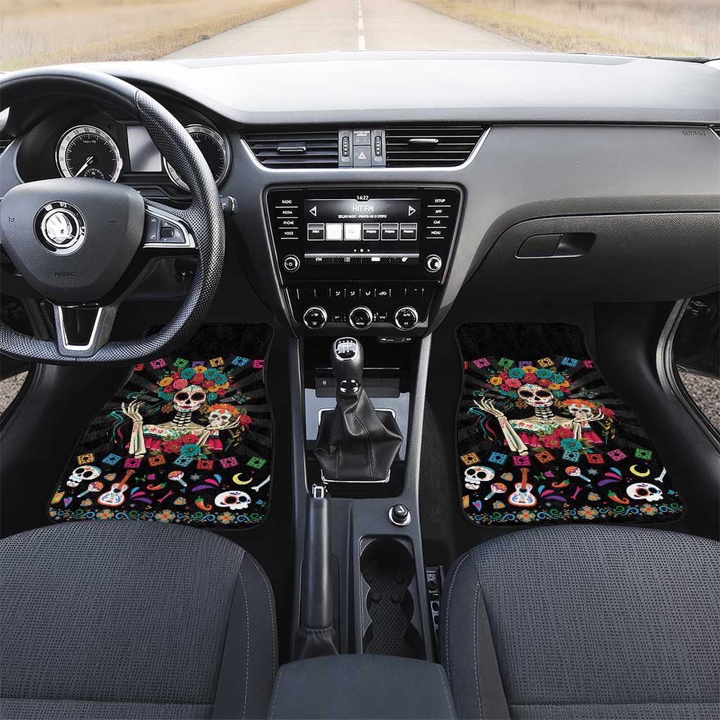 Mexican La Catrina Car Mats Viva Mexico Dia De Muertos - Wonder Print Shop