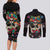 Mexican La Catrina Couples Matching Long Sleeve Bodycon Dress and Long Sleeve Button Shirt Viva Mexico Dia De Muertos - Wonder Print Shop