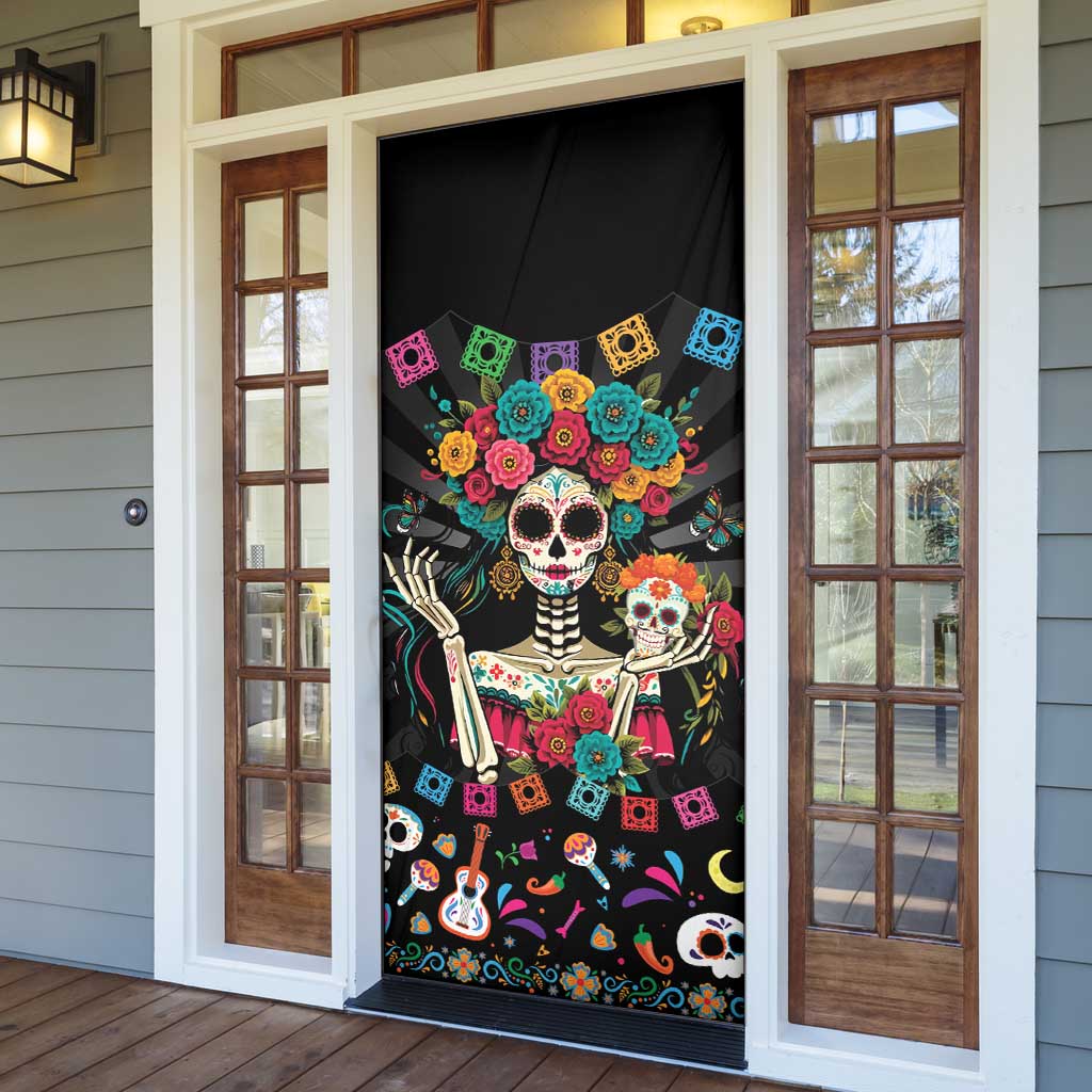 Mexican La Catrina Door Cover Viva Mexico Dia De Muertos - Wonder Print Shop