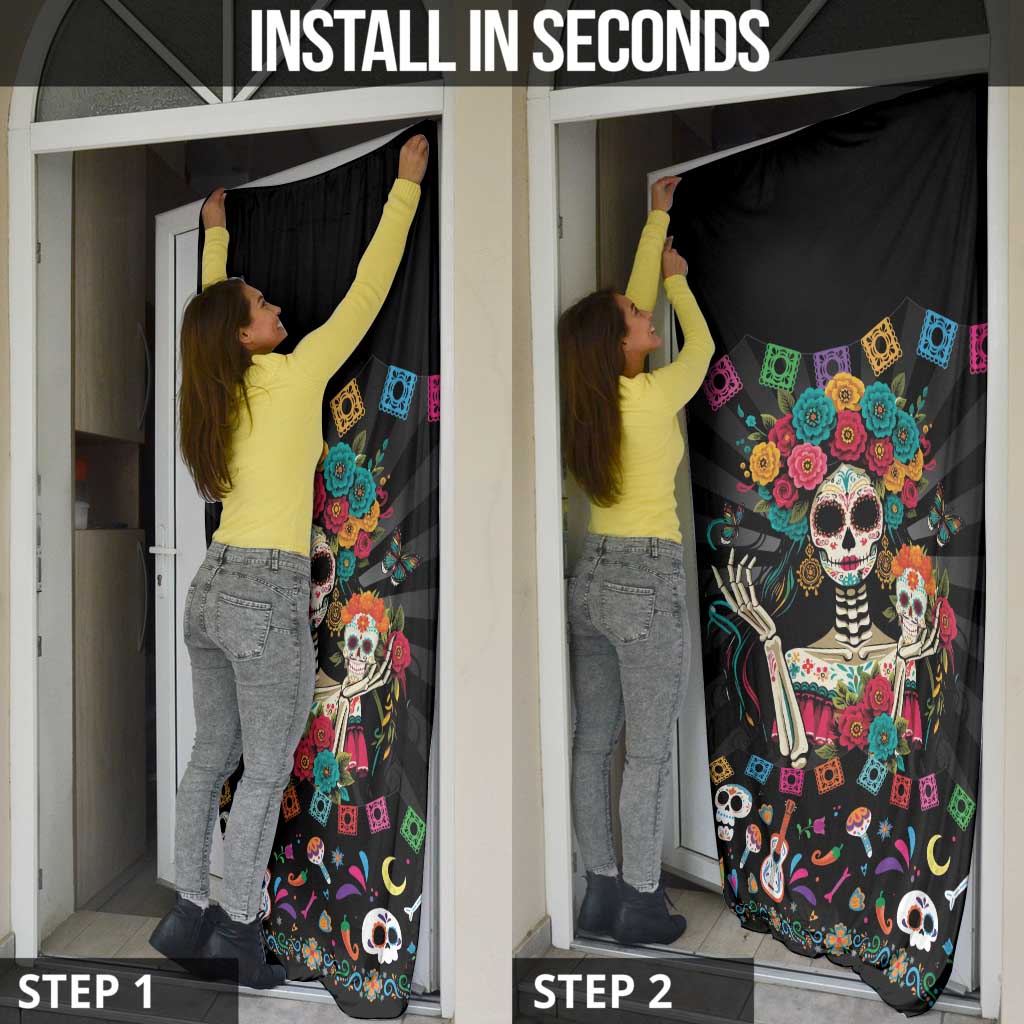 Mexican La Catrina Door Cover Viva Mexico Dia De Muertos - Wonder Print Shop