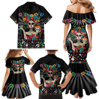 Mexican La Catrina Family Matching Mermaid Dress and Hawaiian Shirt Viva Mexico Dia De Muertos - Wonder Print Shop