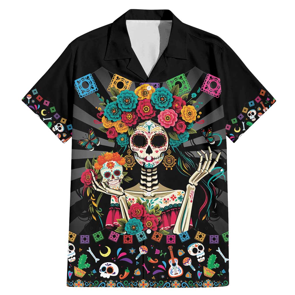 Mexican La Catrina Family Matching Mermaid Dress and Hawaiian Shirt Viva Mexico Dia De Muertos - Wonder Print Shop