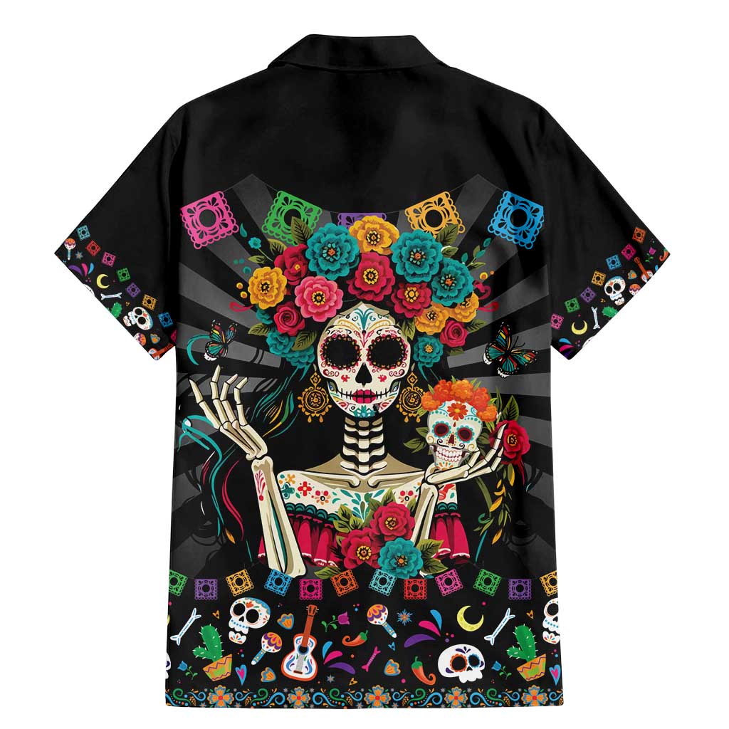 Mexican La Catrina Family Matching Mermaid Dress and Hawaiian Shirt Viva Mexico Dia De Muertos - Wonder Print Shop