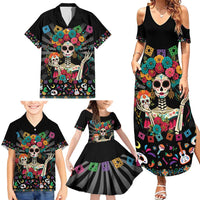 Mexican La Catrina Family Matching Summer Maxi Dress and Hawaiian Shirt Viva Mexico Dia De Muertos - Wonder Print Shop