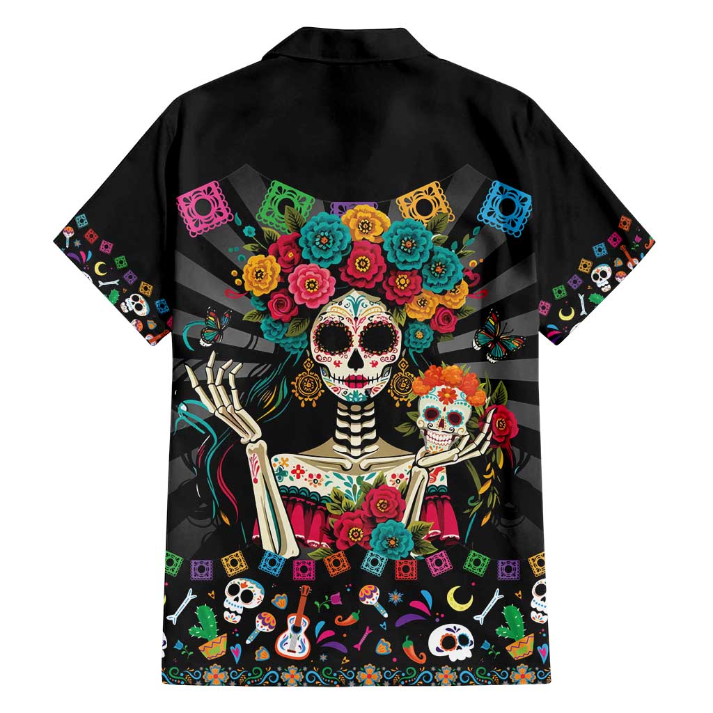 Mexican La Catrina Family Matching Tank Maxi Dress and Hawaiian Shirt Viva Mexico Dia De Muertos - Wonder Print Shop