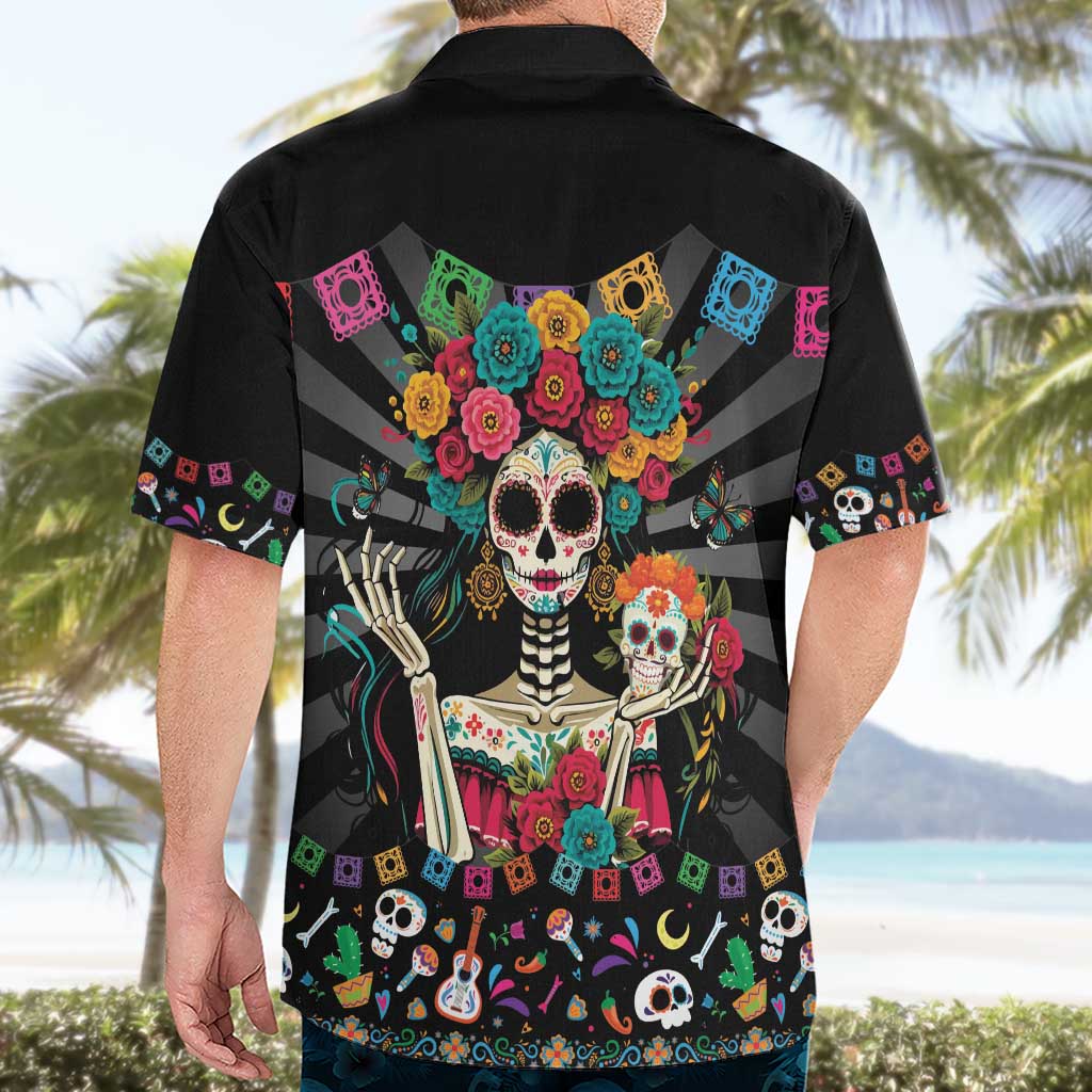 Mexican La Catrina Hawaiian Shirt Viva Mexico Dia De Muertos - Wonder Print Shop