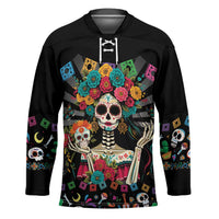 Mexican La Catrina Hockey Jersey Viva Mexico Dia De Muertos - Wonder Print Shop