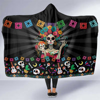 Mexican La Catrina Hooded Blanket Viva Mexico Dia De Muertos - Wonder Print Shop