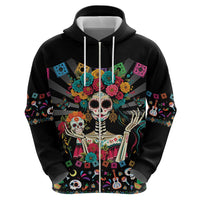 Mexican La Catrina Hoodie Viva Mexico Dia De Muertos - Wonder Print Shop