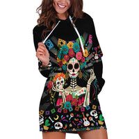 Mexican La Catrina Hoodie Dress Viva Mexico Dia De Muertos - Wonder Print Shop