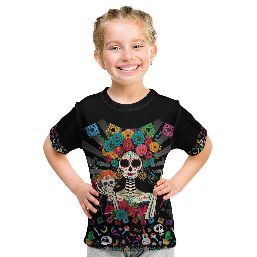 Mexican La Catrina Kid T Shirt Viva Mexico Dia De Muertos - Wonder Print Shop