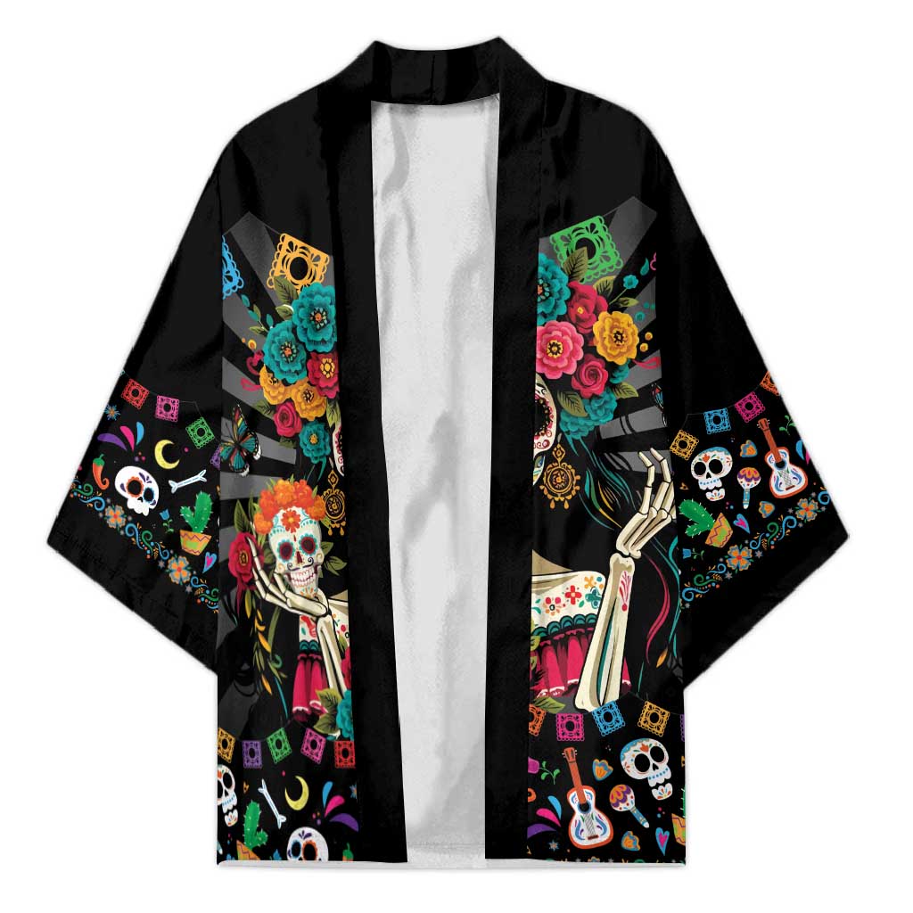 Mexican La Catrina Kimono Viva Mexico Dia De Muertos - Wonder Print Shop
