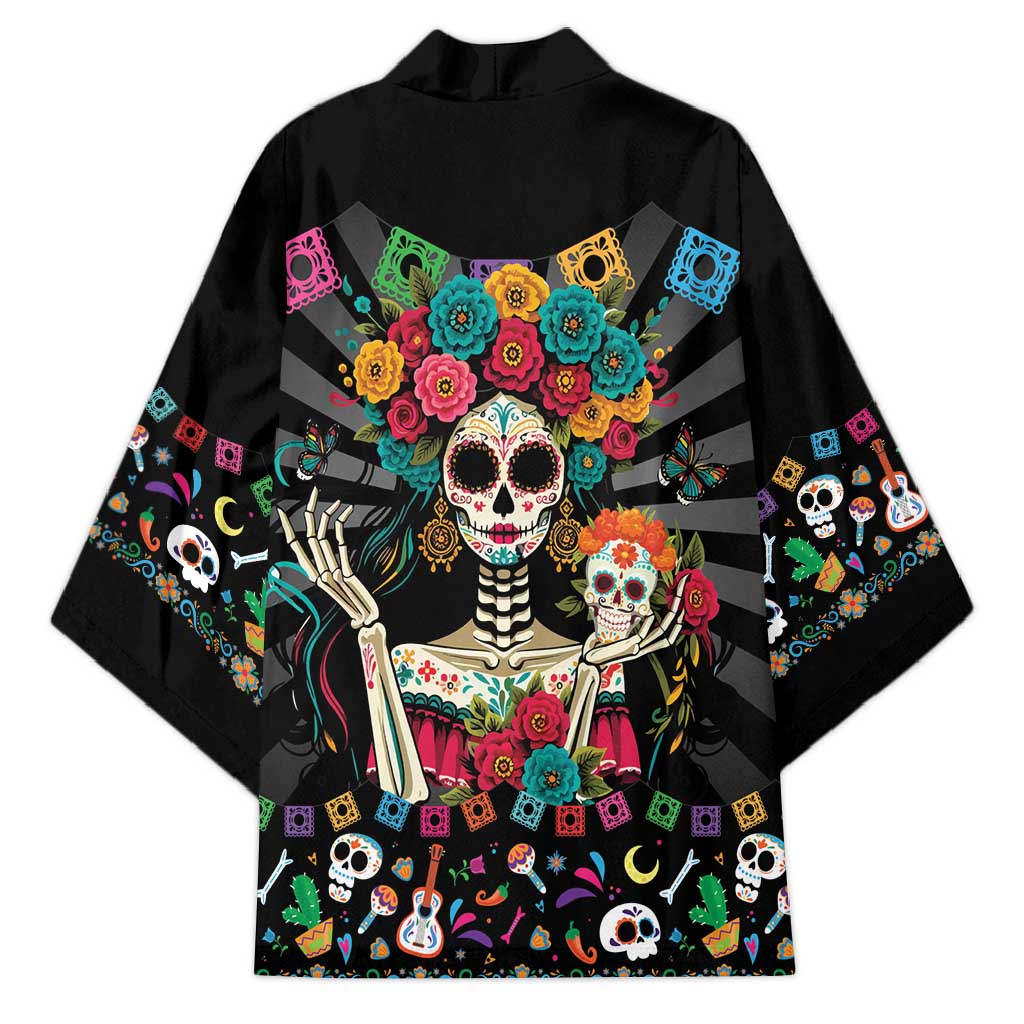 Mexican La Catrina Kimono Viva Mexico Dia De Muertos - Wonder Print Shop