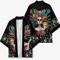 Mexican La Catrina Kimono Viva Mexico Dia De Muertos - Wonder Print Shop