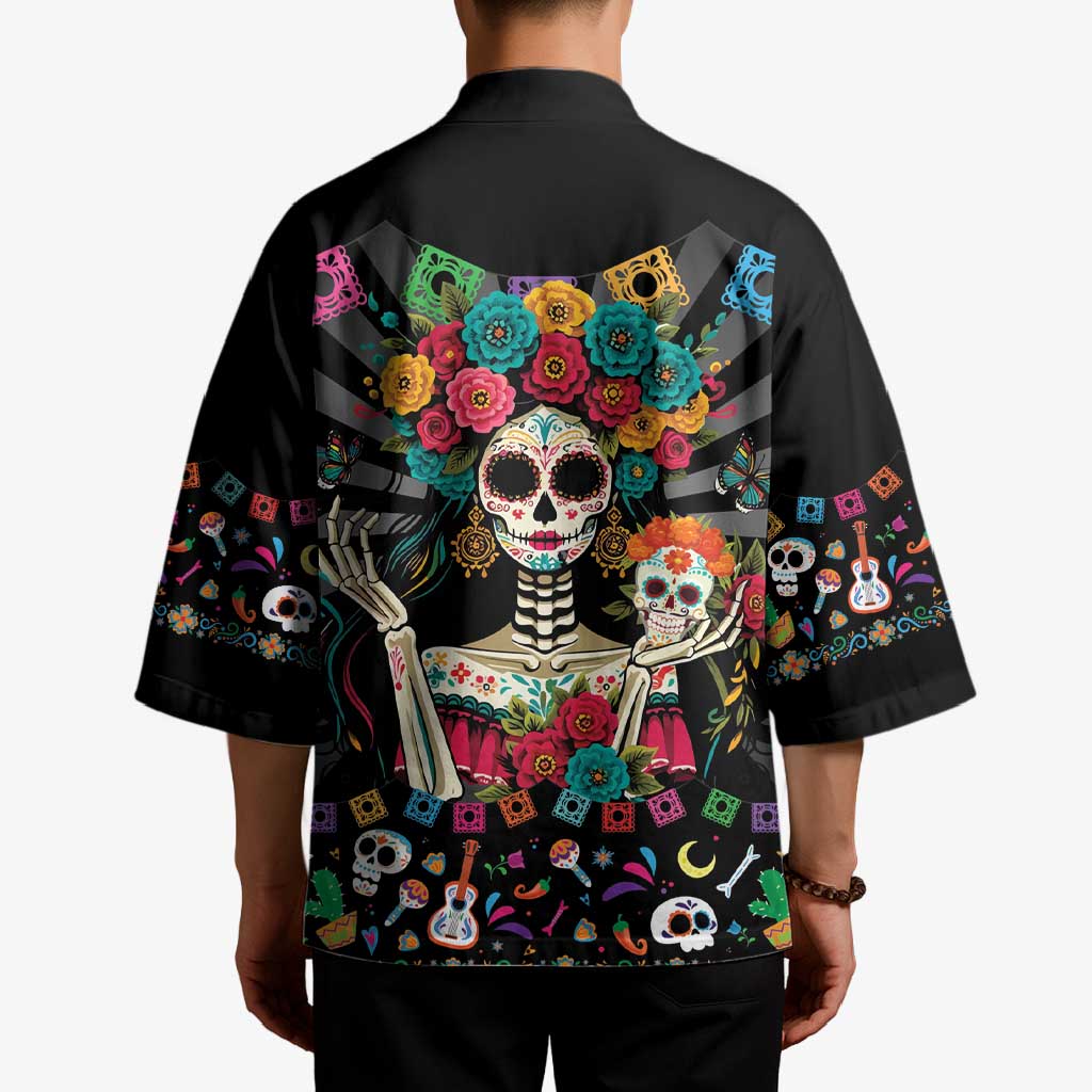 Mexican La Catrina Kimono Viva Mexico Dia De Muertos - Wonder Print Shop