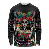 Mexican La Catrina Long Sleeve Shirt Viva Mexico Dia De Muertos - Wonder Print Shop