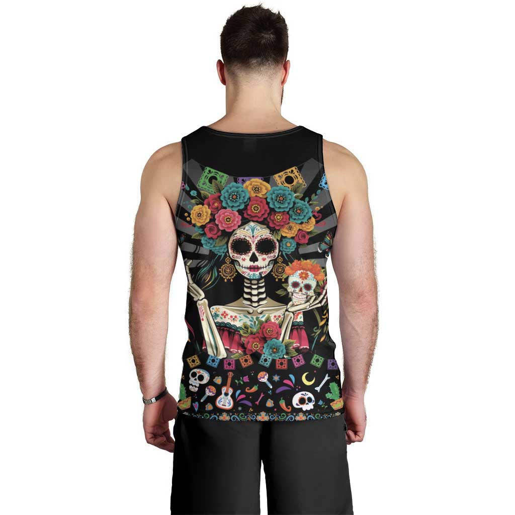 Mexican La Catrina Men Tank Top Viva Mexico Dia De Muertos - Wonder Print Shop