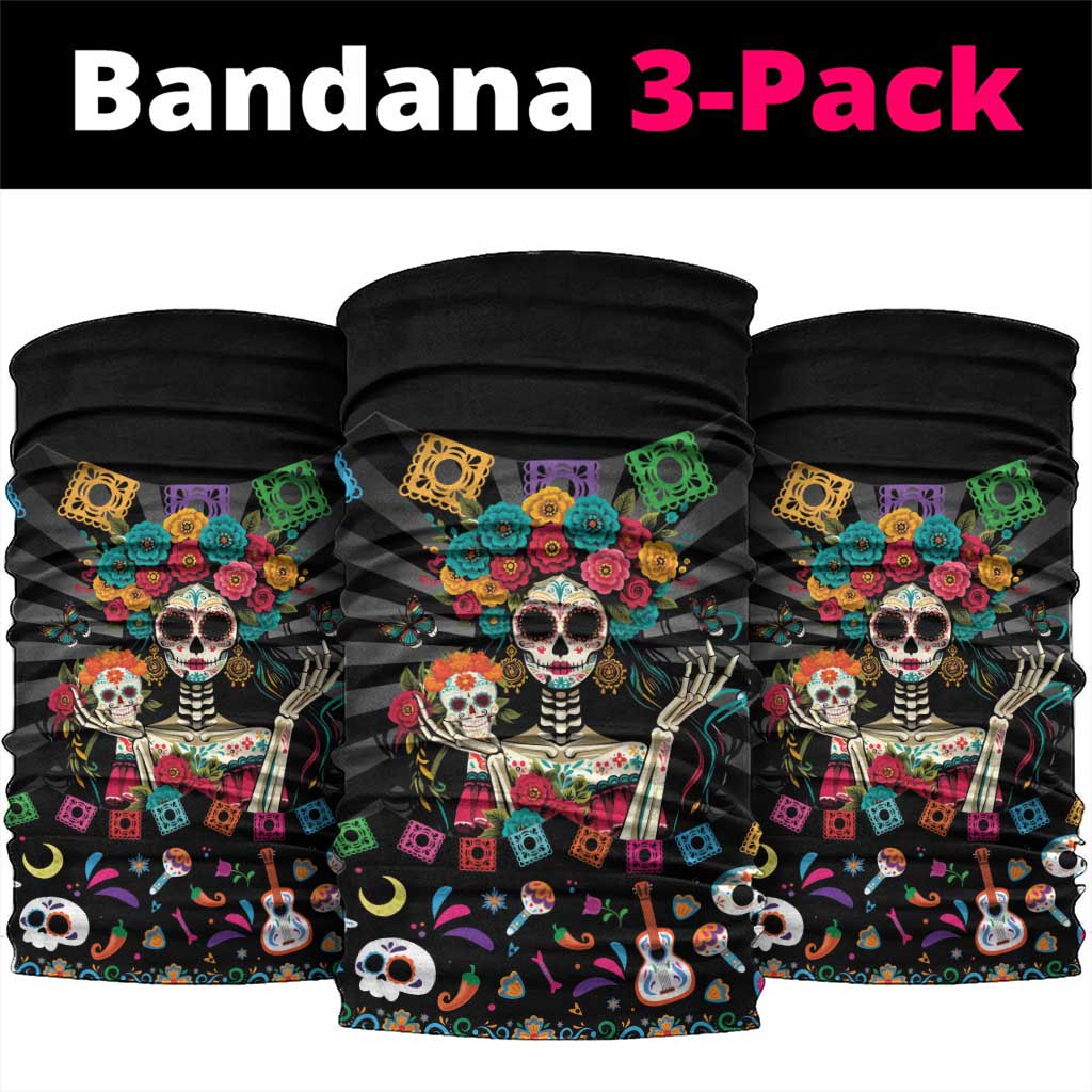 Mexican La Catrina Neck Gaiter Viva Mexico Dia De Muertos - Wonder Print Shop