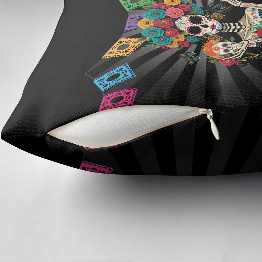 Mexican La Catrina Pillow Cover Viva Mexico Dia De Muertos - Wonder Print Shop
