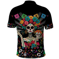 Mexican La Catrina Polo Shirt Viva Mexico Dia De Muertos - Wonder Print Shop