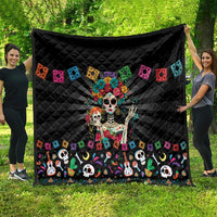 Mexican La Catrina Quilt Viva Mexico Dia De Muertos - Wonder Print Shop