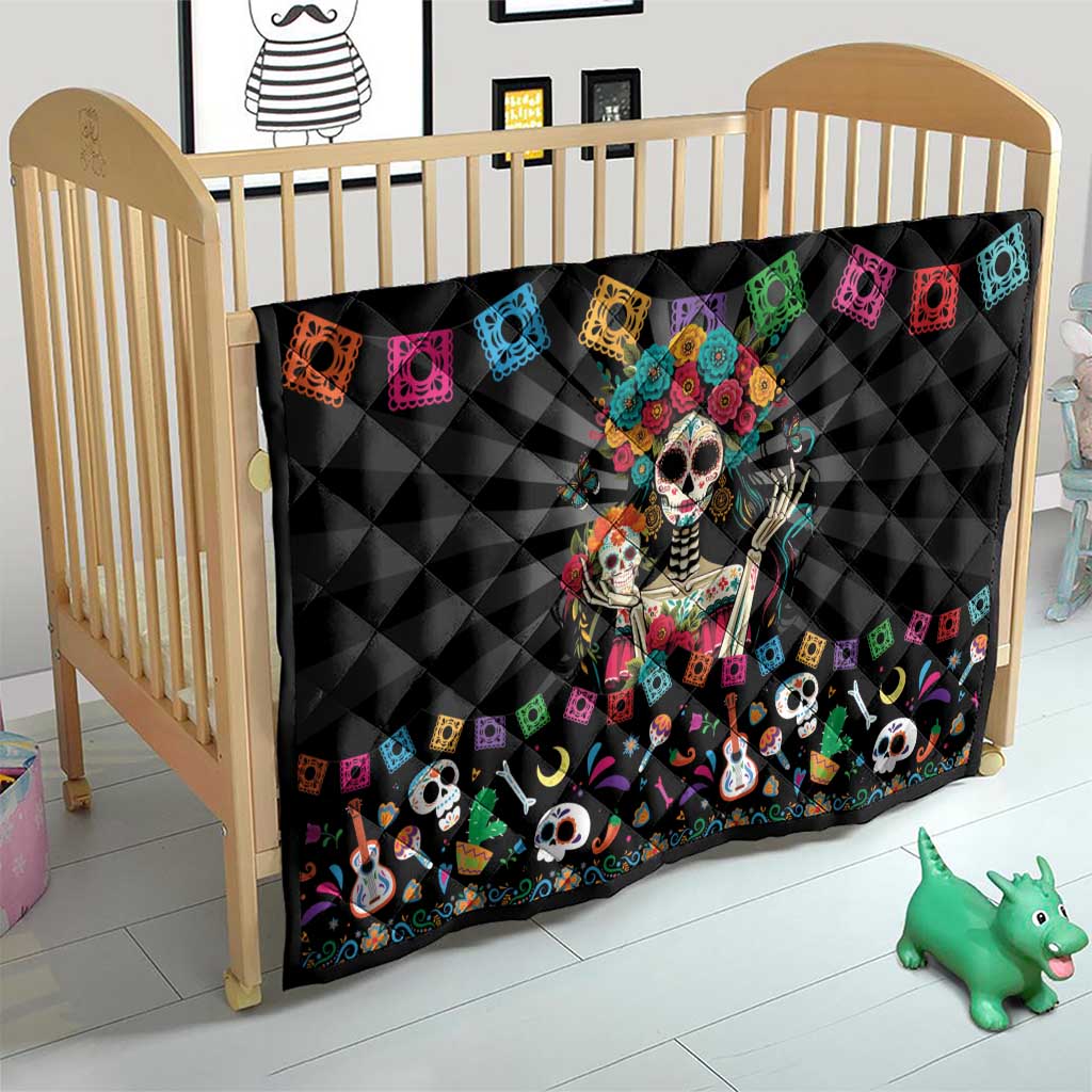 Mexican La Catrina Quilt Viva Mexico Dia De Muertos - Wonder Print Shop