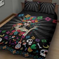 Mexican La Catrina Quilt Bed Set Viva Mexico Dia De Muertos - Wonder Print Shop
