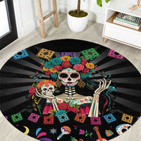 Mexican La Catrina Round Carpet Viva Mexico Dia De Muertos - Wonder Print Shop