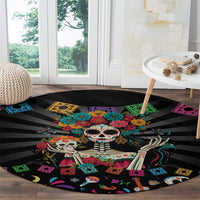 Mexican La Catrina Round Carpet Viva Mexico Dia De Muertos - Wonder Print Shop