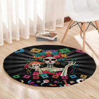 Mexican La Catrina Round Carpet Viva Mexico Dia De Muertos - Wonder Print Shop