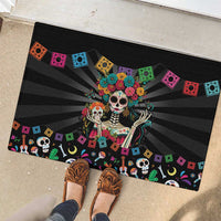 Mexican La Catrina Rubber Doormat Viva Mexico Dia De Muertos - Wonder Print Shop