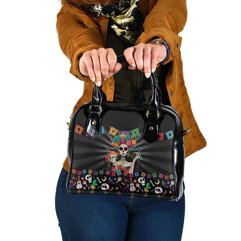 Mexican La Catrina Shoulder Handbag Viva Mexico Dia De Muertos - Wonder Print Shop