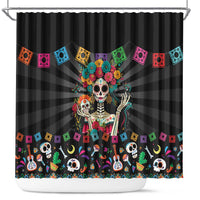 Mexican La Catrina Shower Curtain Viva Mexico Dia De Muertos - Wonder Print Shop